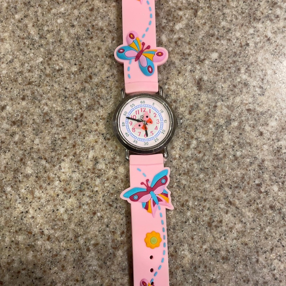 Kids adjustable watch with butterflies